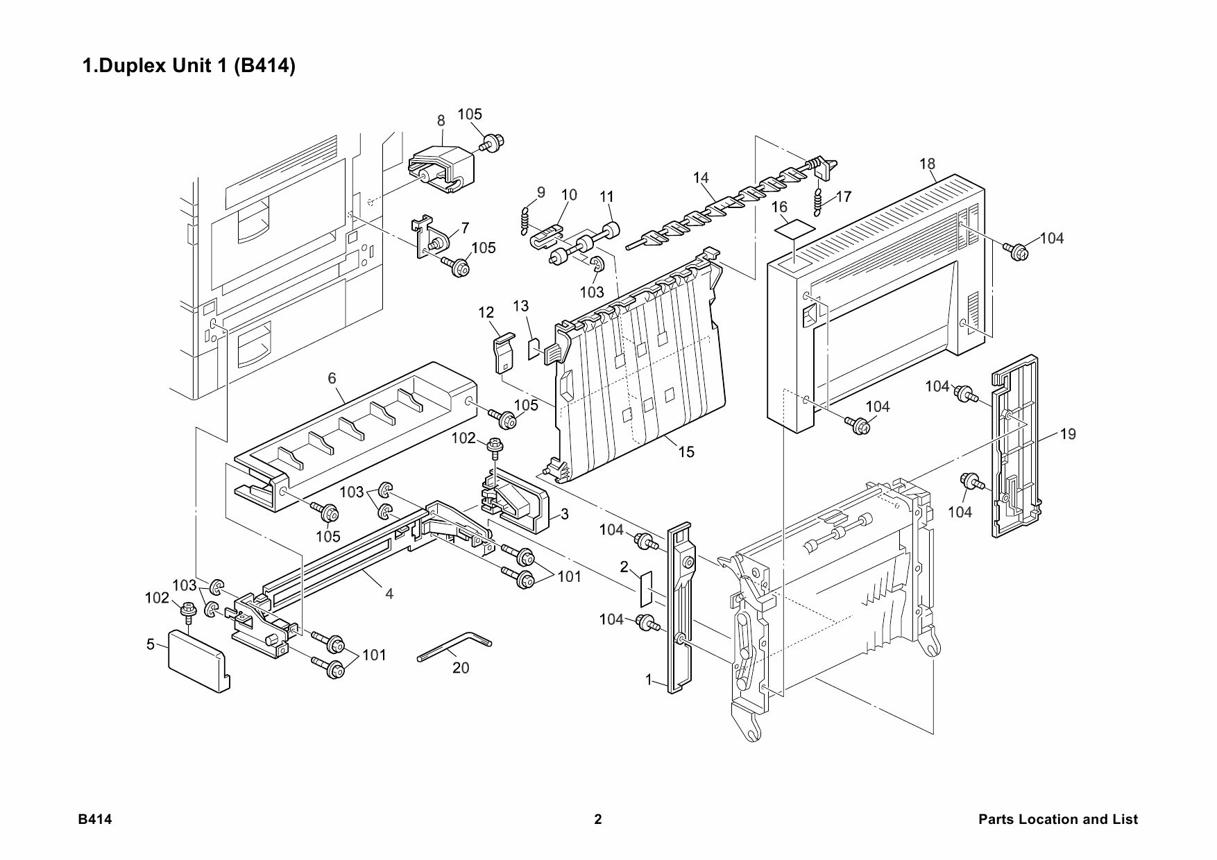 RICOH Options B414 DUPLEX Parts Catalog PDF download-2